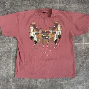 Men's Vintage 90's Diamond Dust Native American Aztec Art Graphic T Shirt Sz XL
